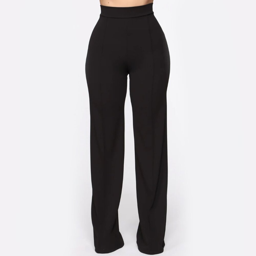 Fashion Nova Victoria High Waisted Dress Pants - Black - Picture 2 of 8